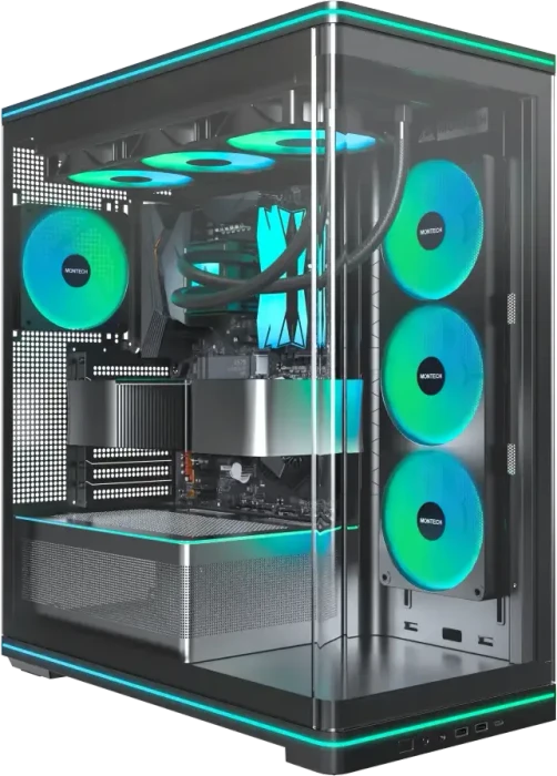 Montech TG3 Curved, schwarz, Glasfenster