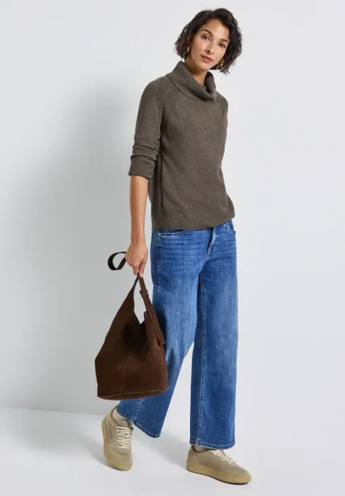 Street One Stehkragen Pullover nomad brown mel. (Damen)