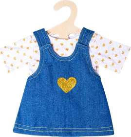 Heless Jeanskleid Goldstück mit T-Shirt 28-35cm