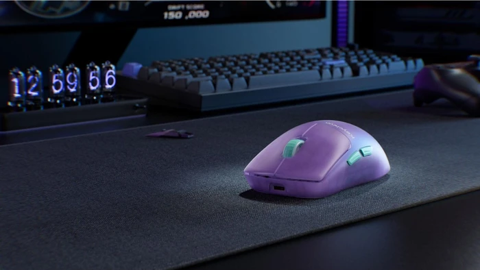 Keychron G6 HE 8K UltraLight Wireless Mouse, Frosted Lavender, USB/Bluetooth