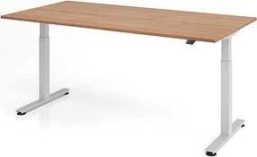 Hammerbacher Ergonomic Aktiv XMST2E/N/S elektrisch höhenverstellbarer Sitz-Steh-Schreibtisch 200x100cm Nussbaum/silber