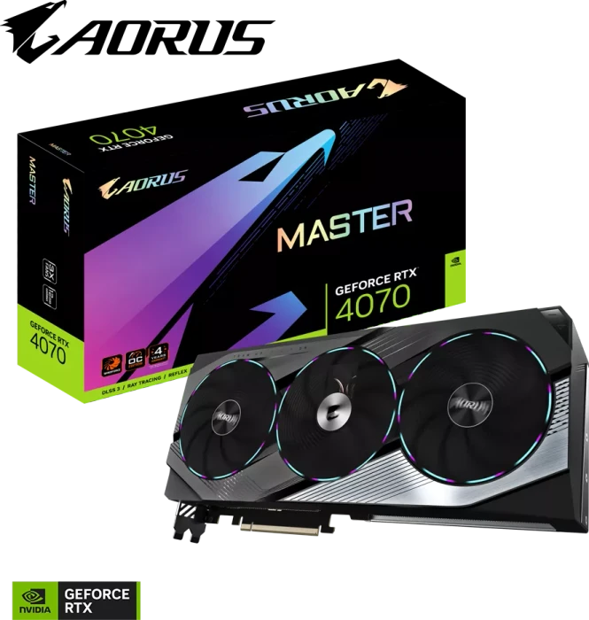 GIGABYTE AORUS GeForce RTX 4070 Master 12G, 12GB GDDR6X, HDMI, 3x DP