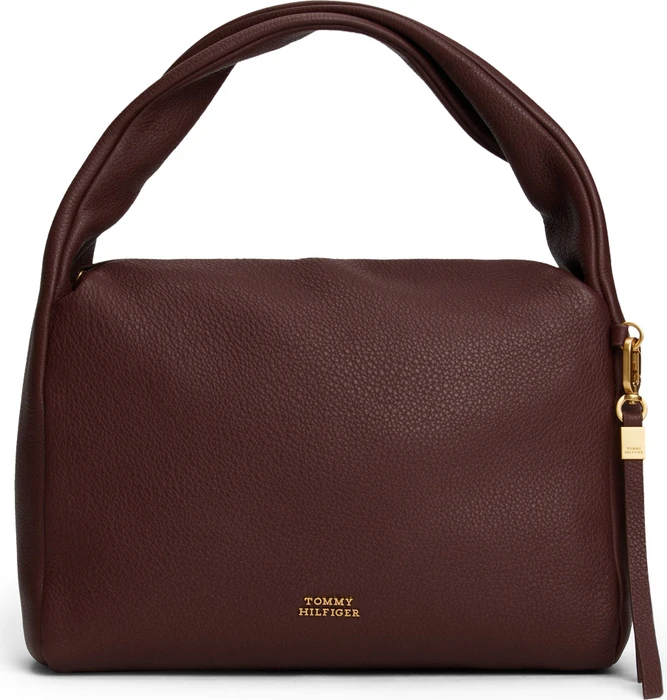 Tommy Hilfiger City Leder Twist-Griff Schultertasche rich walnut