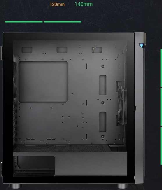 Thermaltake H590 TG ARGB, schwarz, Glasfenster