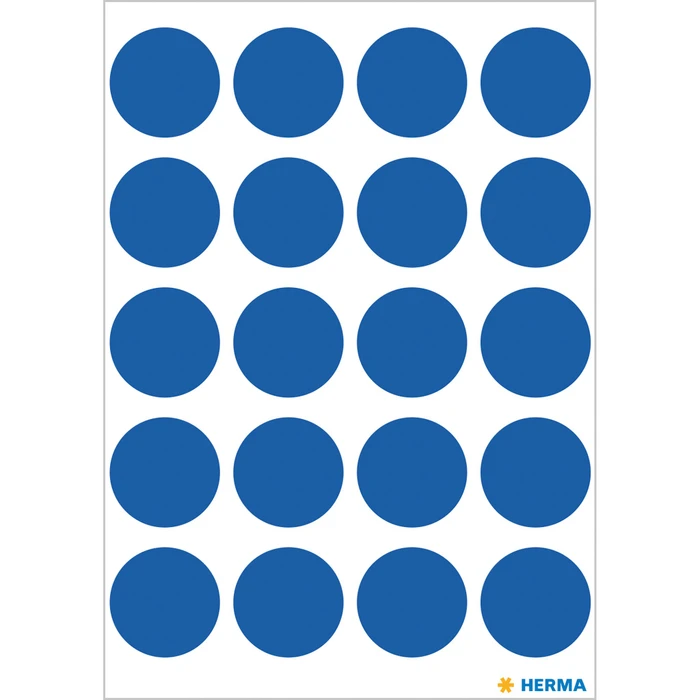 Herma Markierungspunkte 19mm blau, 50 Blatt