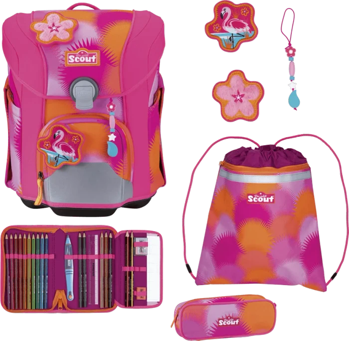 Scout Micro DIN Florida Sunset Schultaschen-Set, 4-tlg.