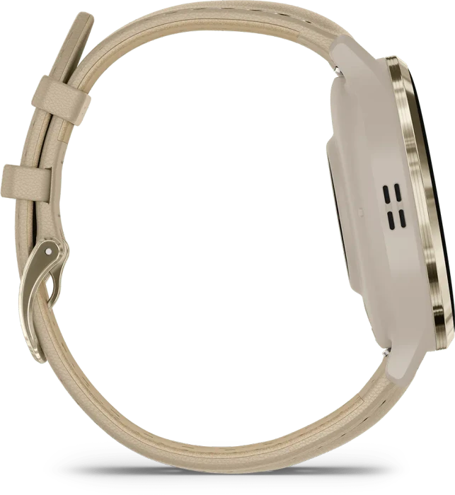 Garmin Venu 3S soft gold/french grey leather