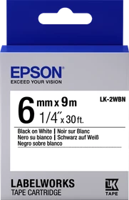 Epson LK-2WBN Beschriftungsband, 6mm, schwarz/weiß