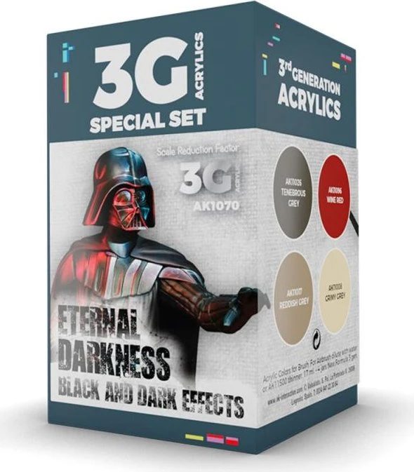 AK-Interactive 3rd Gen Acrylic Colors Wargame Color Set Eternal Darkness Farbset, 4-tlg.