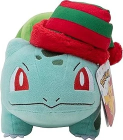 Jazwares Pokémon Bisasam mit Weihnachtsmütze 20cm