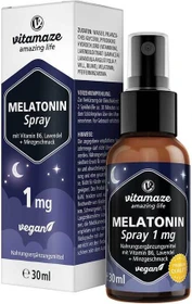 Vitamaze Melatonin hochdosiert 1mg vegan Spray, 30ml