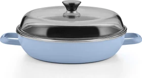 Riess Schmorpfanne mit Glasdeckel 24cm 1.5l sky blue