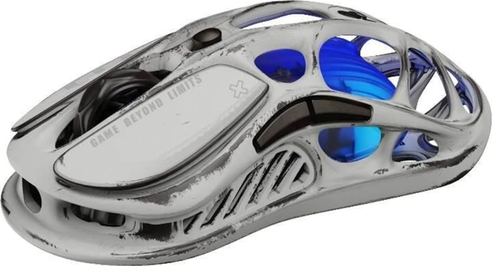 GravaStar Mercury M1 Pro Wireless Gaming Mouse, Battle Worn Edition Silver Mist, USB/Bluetooth