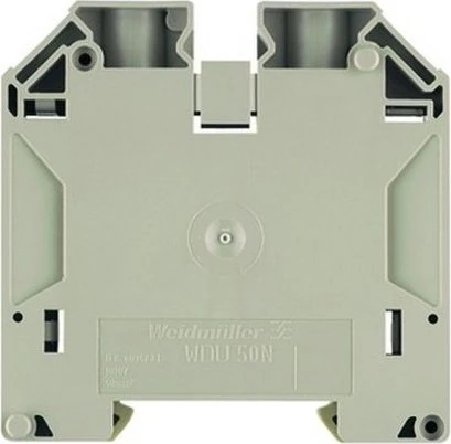 Weidmüller WDU 50N Durchgangs-Reihenklemme, Schraubanschluss, dunkelbeige, 50 mm², 150 A, 1000 V, Anzahl Anschlüsse: 2