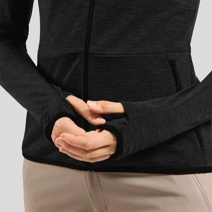 Odlo Ascent Midlayer Hooded Zip Funktionsjacke schwarz (Damen)