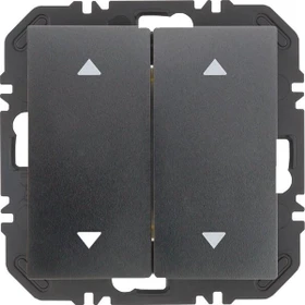 Berker EnOcean Wandsendermodul mit Wippe, 2-fach mit Pfeil Symbol, B.1, Anthrazit matt