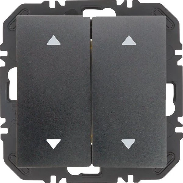 Berker EnOcean Wandsendermodul mit Wippe, 2-fach mit Pfeil Symbol, B.1, Anthrazit matt