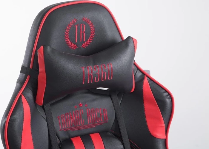 CLP Racing Limit Kunstleder Gamingstuhl mit Fußstütze, schwarz/rot