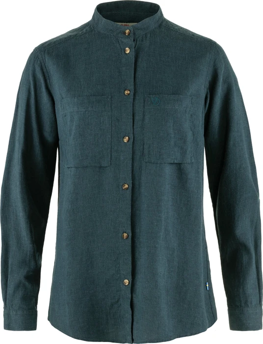 Fjällräven Övik Hemp Hemd langarm mountain blue (Damen)