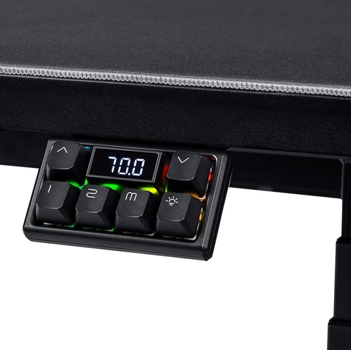 Thermaltake G700 RGB Gaming Desk elektrisch höhenverstellbarer Sitz-Steh-Schreibtisch 160x89cm schwarz/schwarz