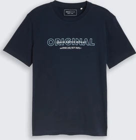 Tom Tailor Basic mit Logo-Print T-Shirt kurzarm soft navy (Herren)