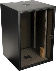 EFB Elektronik OFFICE 19" Netzwerkschrank 18HE, vormontiert, eigenbelüftet, Sicherheitsglastür, IP20, schallgedämmt, RAL 7035, 600mm tief