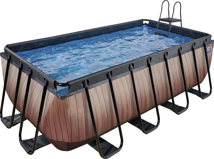 Exit Toys Wood Frame Pool mit Sandfilterpumpe rechteckig 400x200x122cm