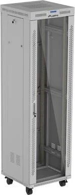 Lanberg 19" Rackschrank 42HE, LCD, freistehend, Flat Pack, V2, Glastür, IP20, RAL 7035, 600mm tief