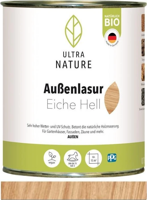 Ultra Nature Außen-Lasur eiche hell, 750ml
