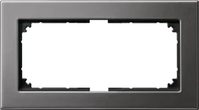 Merten System M M-Plan-Metallrahmen 2fach ohne Mittelsteg, rhodiumgrau