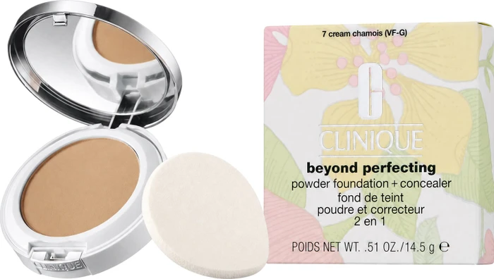 Clinique Beyond Perfecting Powder Foundation and Concealer Cream Chamois, 14.5g