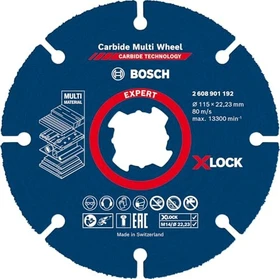 Bosch Professional EXPERT X-LOCK Carbide Multi Wheel Trennscheibe, 115x22.23mm, 1 Stück