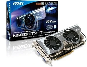 MSI GeForce GTX 560 Ti, N560GTX-Ti Twin Frozr II/OC, 1GB GDDR5, 2x DVI, Mini HDMI
