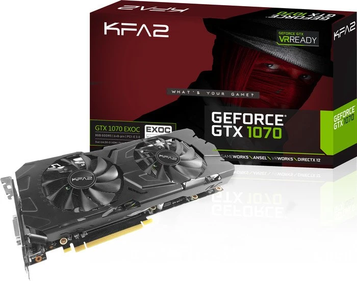 KFA2 GeForce GTX 1070 EXOC, 8GB GDDR5, DVI, HDMI, 3x DP