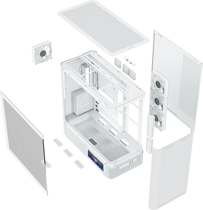 Modecom Volcano AQ400 ARGB White, Glasfenster