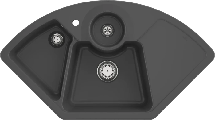 Villeroy & Boch Solo Eck Einbau Becken mittig graphite