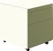 mauser Rollcontainer line, 570x600mm, 1x Utensilienauszug, 1x Materialschublade, 1x Hängeregistratur, reinweiß/schilfgrün Vorschaubild