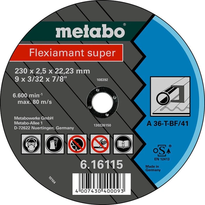 Metabo Flexiarapid Super Stahl A 36-T Trennscheibe gekröpft, 115x2x22.23mm, 25 Stück