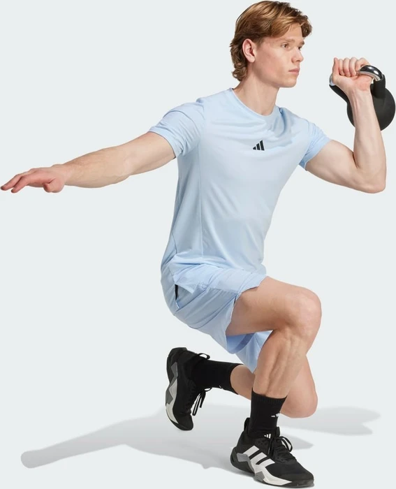 adidas Designed For Training Workout Funktionsshirt kurzarm glow blue (Herren)