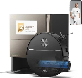 Mova Z70 Ultra Roller Complete Saug-/Wischroboter schwarz/gebürstetes Metall inkl. Absaug-/Reinigungsstation