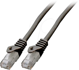 EFB Elektronik CCA Patchkabel, Cat6, U/UTP, RJ-45/RJ-45, 0.5m, schwarz