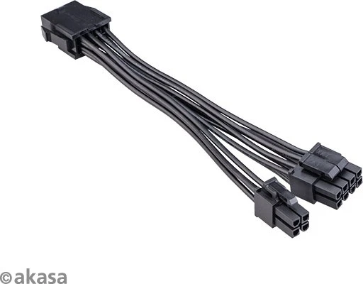 Akasa 8-Pin ATX Buchse auf 4/8-Pin ATX Stecker + 4-Pin ATX Stecker, Adapterkabel, 150mm