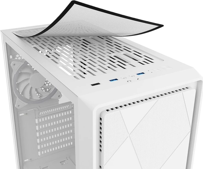 Sharkoon VS8 RGB White, weiß, Glasfenster