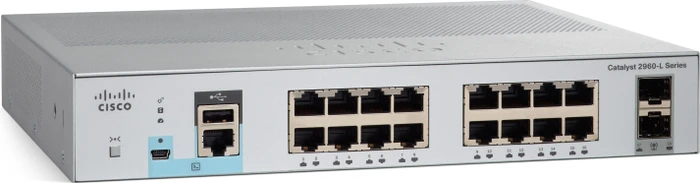 Cisco Catalyst 2960-L LAN Lite Desktop Gigabit Managed Switch, 16x RJ-45, 2x SFP