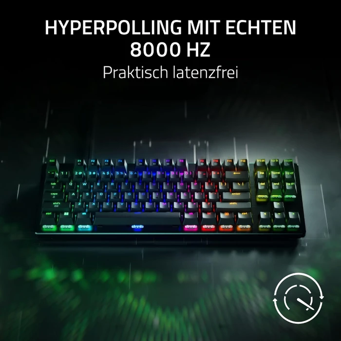 Razer Huntsman V3 HE Magnetic Tenkeyless 8KHz, schwarz, LEDs RGB, Hall Effect Magnetic, USB, DE