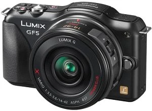 Panasonic Lumix DMC-GF5 schwarz mit Objektiv Lumix G X Vario PZ 14-42mm 3.5-5.6 ASPH OIS