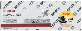 Bosch Professional M480 Best for Wood and Paint Gewebeschleifblatt K120, 93x186mm, 50 Stück
