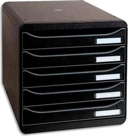 Exacompta Big Box Plus Schubladenbox, 5 Schubladen, schwarz