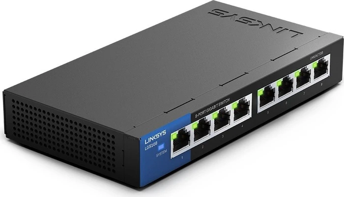 Linksys LGS100 Desktop Gigabit Switch, 8x RJ-45