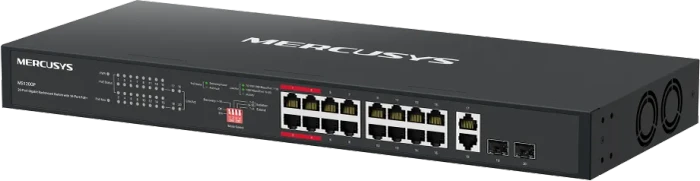 Mercusys Rackmount Gigabit Switch, 18x RJ-45, 2x SFP, 192W PoE+